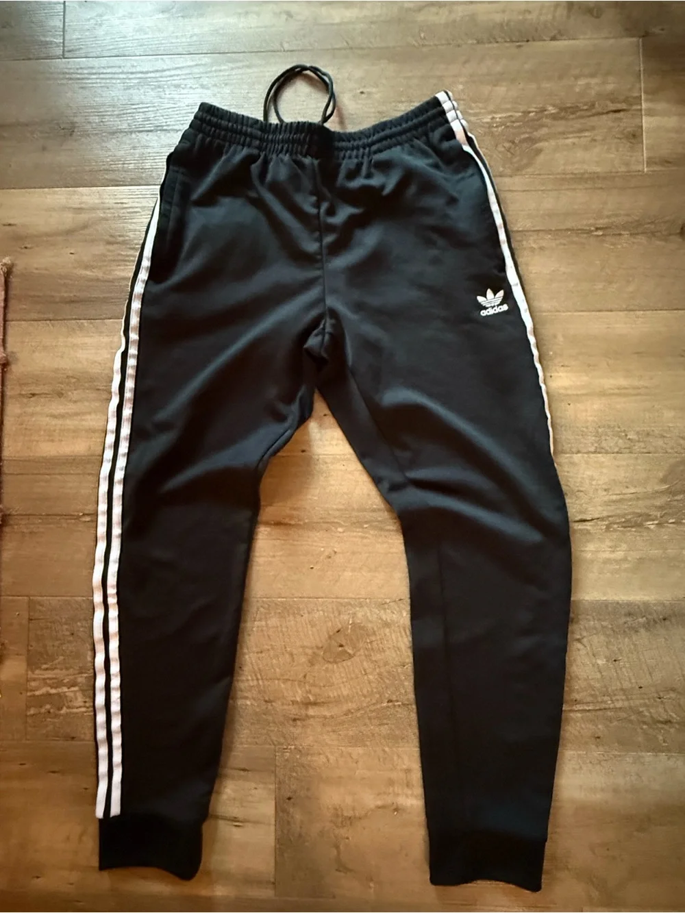 adidas Black Jogger Pants with White Side Stripes